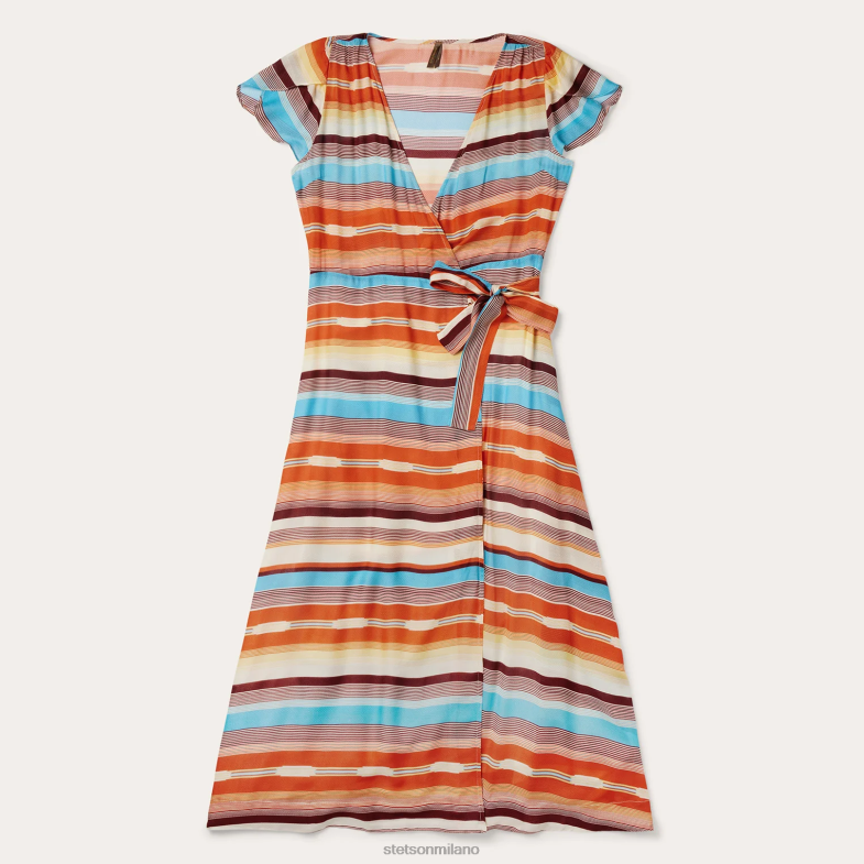 Stetson Abito a portafoglio con stampa a serape in rayon a spina di pesce e stampa tramonto 6BP6J491 abbigliamento multi donne