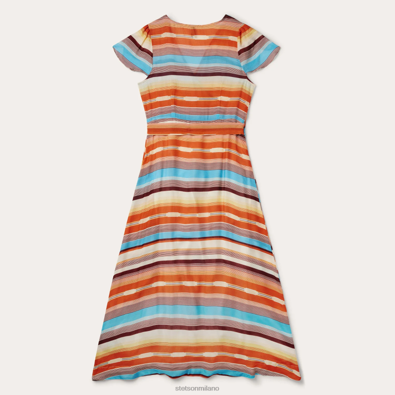 Stetson Abito a portafoglio con stampa a serape in rayon a spina di pesce e stampa tramonto 6BP6J491 abbigliamento multi donne