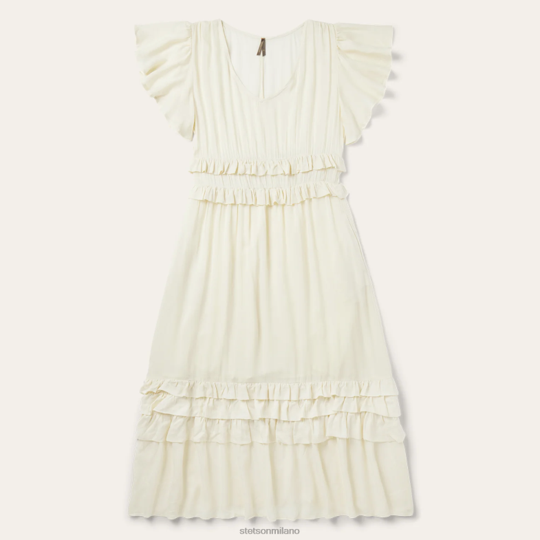 Stetson Abito in rayon color crema spinato 6BP6J496 abbigliamento bianco donne