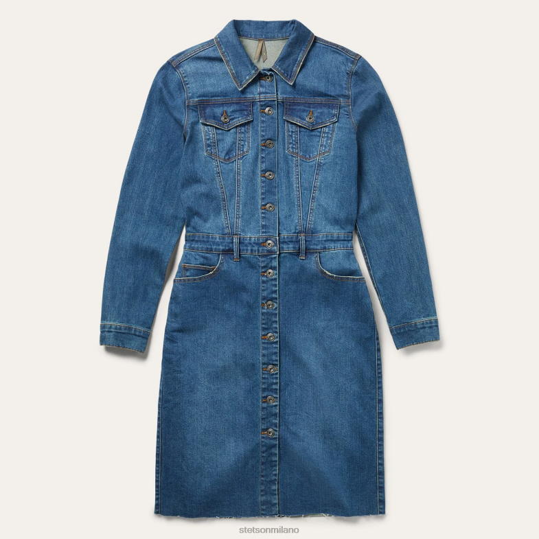 Stetson abito chemisier in denim premium 6BP6J503 abbigliamento blu donne