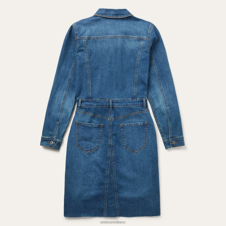 Stetson abito chemisier in denim premium 6BP6J503 abbigliamento blu donne