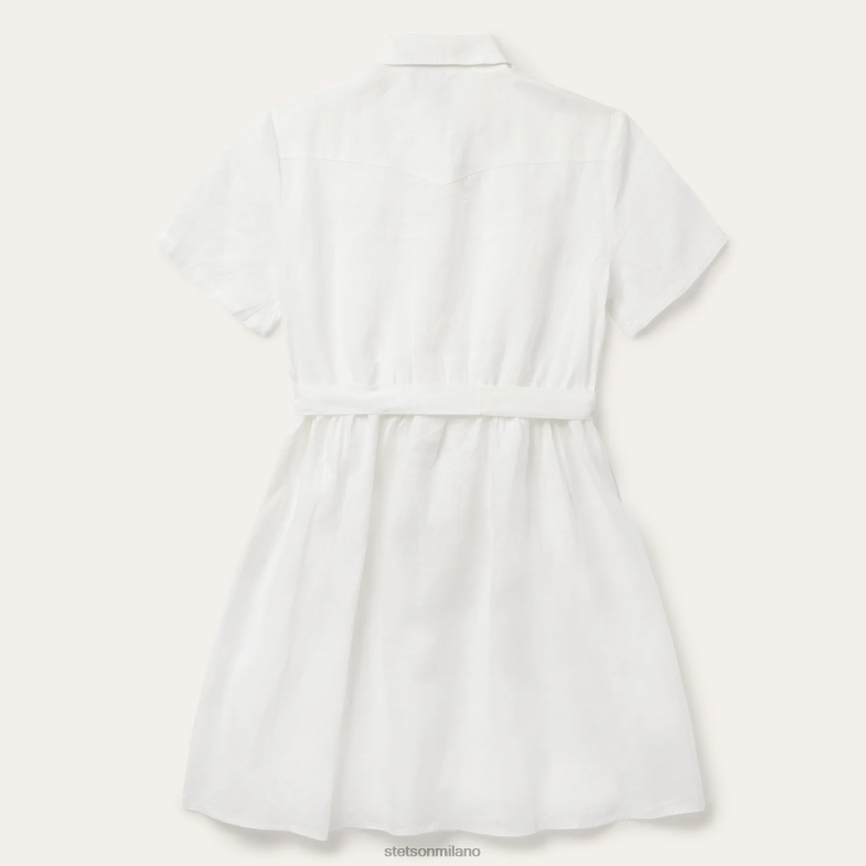 Stetson abito chemisier in lino a righe tono su tono 6BP6J487 abbigliamento bianco donne