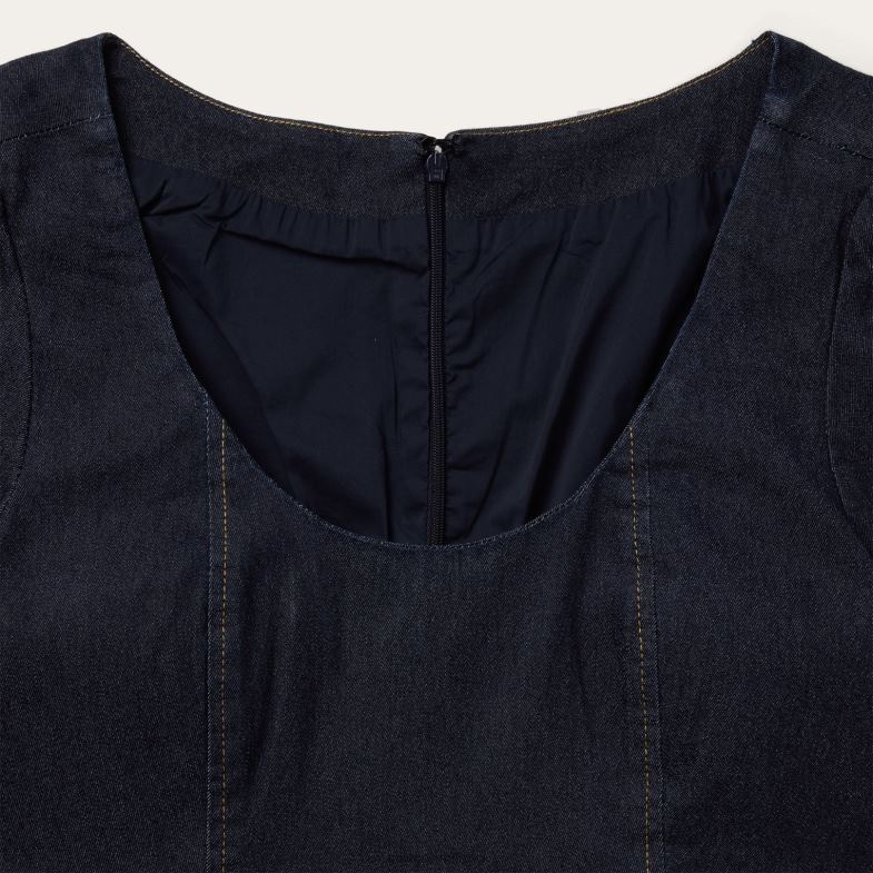 Stetson abito in denim scuro con cuciture superiori a contrasto 6BP6J494 abbigliamento blu donne