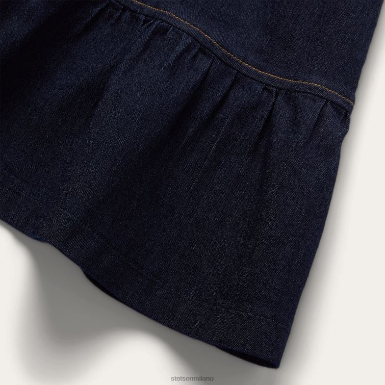 Stetson abito in denim scuro con cuciture superiori a contrasto 6BP6J494 abbigliamento blu donne