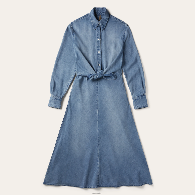 Stetson abito in denim tencel con allacciatura sul davanti 6BP6J501 abbigliamento blu donne