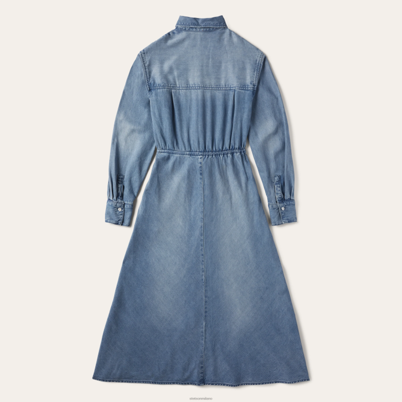 Stetson abito in denim tencel con allacciatura sul davanti 6BP6J501 abbigliamento blu donne