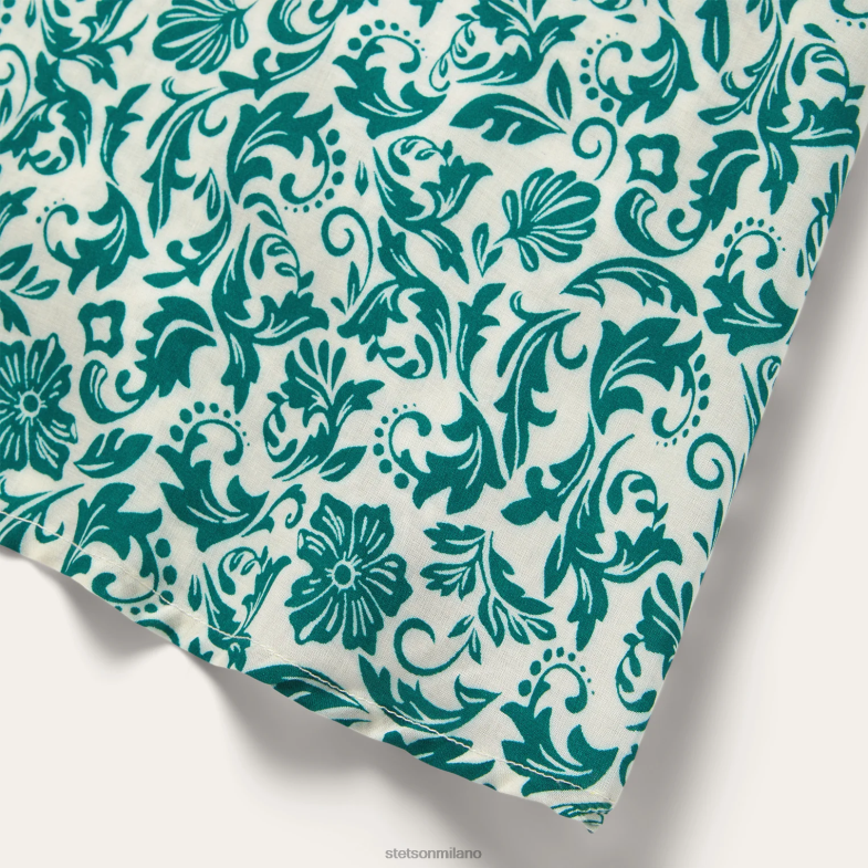 Stetson abito senza maniche in rayon con stampa floreale giada 6BP6J486 abbigliamento verde donne