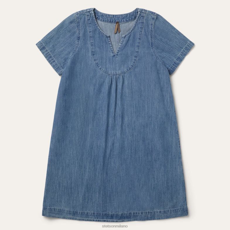 Stetson vestito scampanato in denim 6BP6J504 abbigliamento blu donne