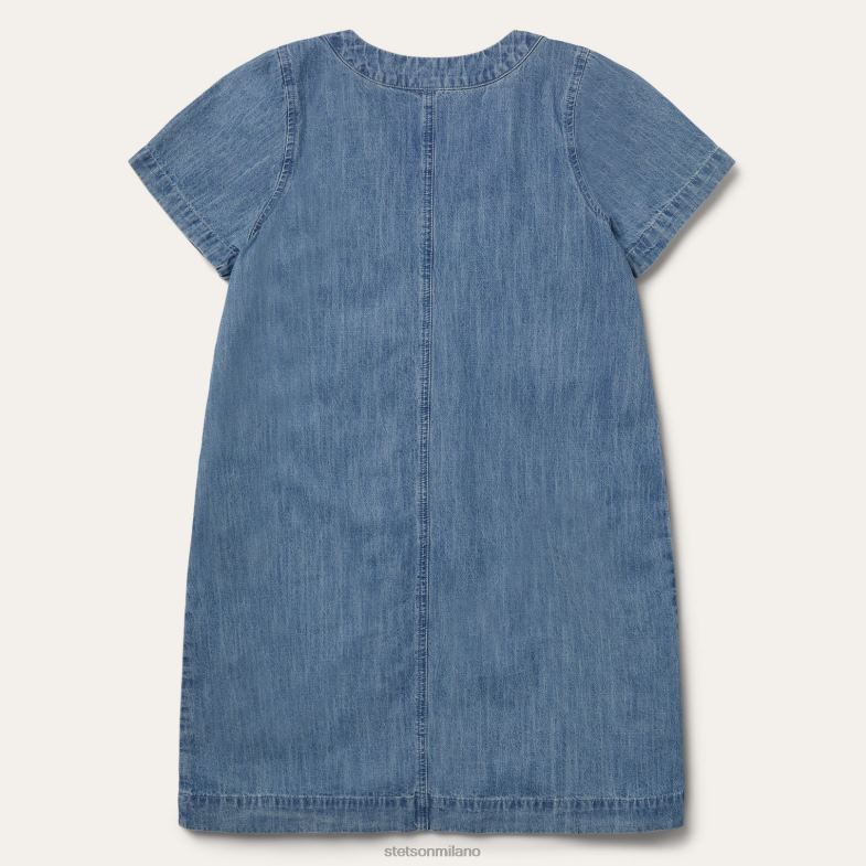 Stetson vestito scampanato in denim 6BP6J504 abbigliamento blu donne