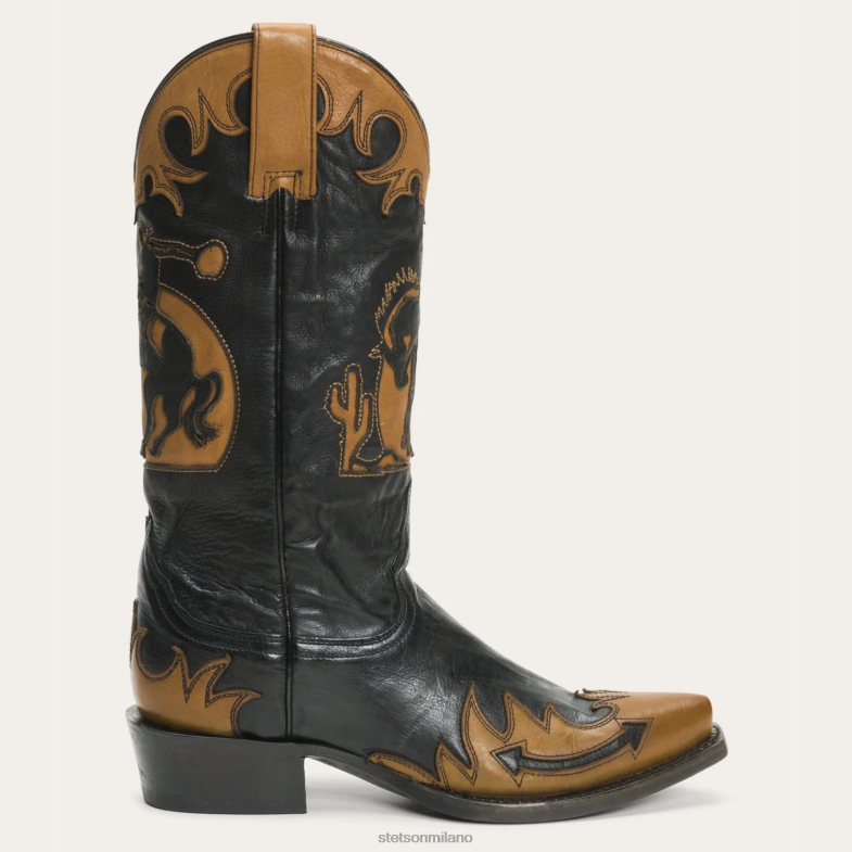 Stetson Faye stivale in pelle da cowgirl e cavallo 6BP6J260 calzature nero donne