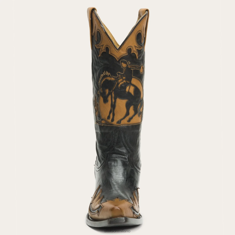 Stetson Faye stivale in pelle da cowgirl e cavallo 6BP6J260 calzature nero donne
