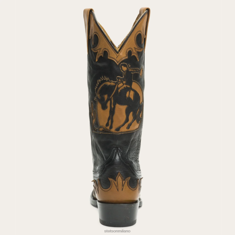 Stetson Faye stivale in pelle da cowgirl e cavallo 6BP6J260 calzature nero donne