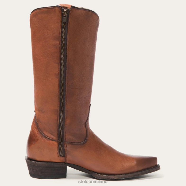 Stetson stivale Austin in pelle con punta corta in pelle 6BP6J262 calzature cognac donne