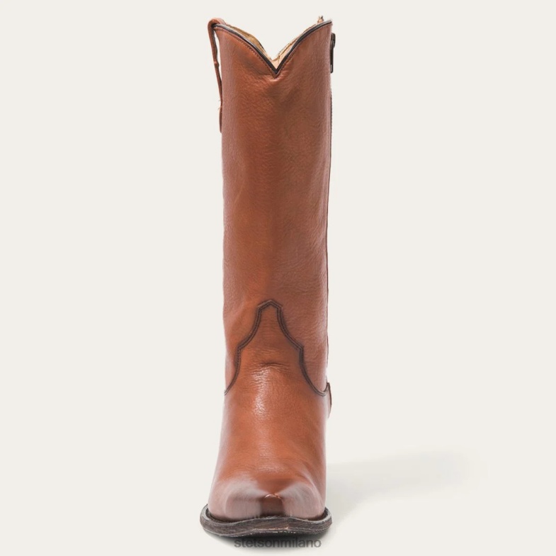 Stetson stivale Austin in pelle con punta corta in pelle 6BP6J262 calzature cognac donne