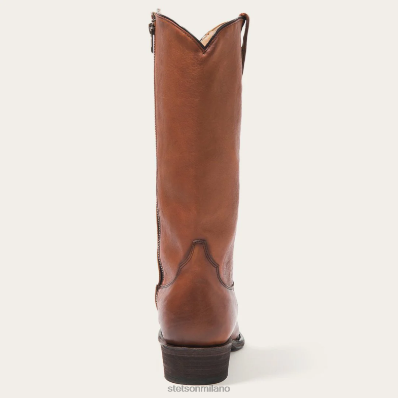 Stetson stivale Austin in pelle con punta corta in pelle 6BP6J262 calzature cognac donne