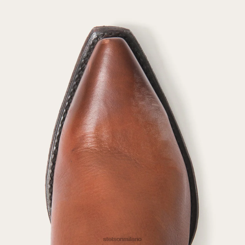 Stetson stivale Austin in pelle con punta corta in pelle 6BP6J262 calzature cognac donne