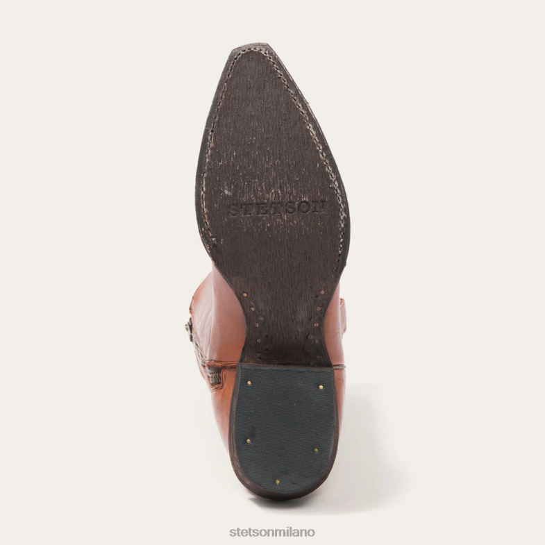 Stetson stivale Austin in pelle con punta corta in pelle 6BP6J262 calzature cognac donne