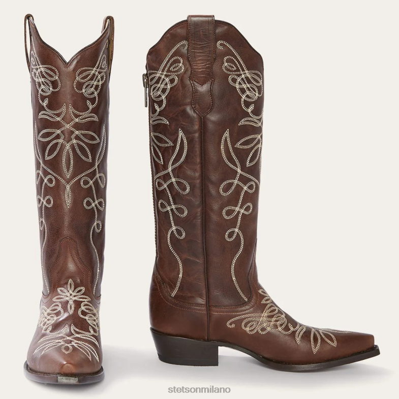 Stetson stivale cowboy adeline con zip posteriore brunita 6BP6J250 calzature marrone donne