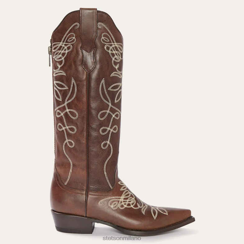 Stetson stivale cowboy adeline con zip posteriore brunita 6BP6J250 calzature marrone donne