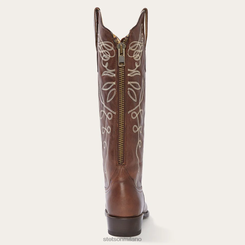 Stetson stivale cowboy adeline con zip posteriore brunita 6BP6J250 calzature marrone donne