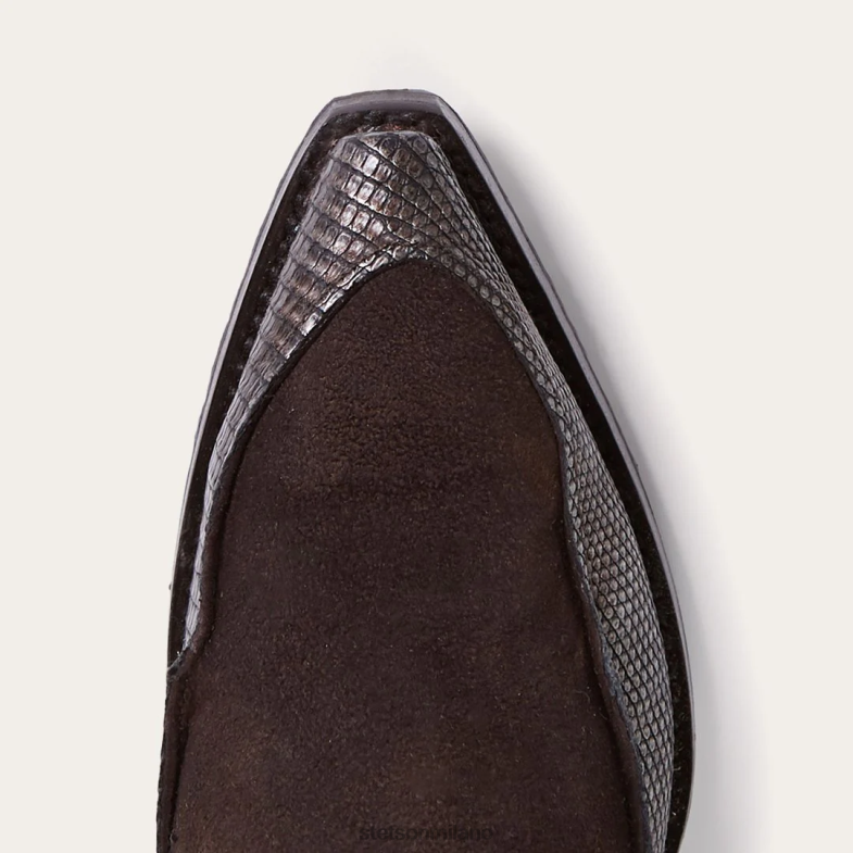 Stetson stivale da cowboy Dakota in pelle scamosciata e teju 6BP6J252 calzature marrone donne