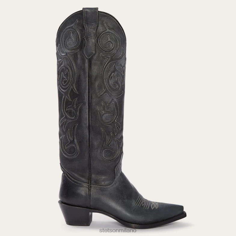 Stetson stivale da cowboy con zip laterale dal design cordoncino 6BP6J275 calzature nero donne
