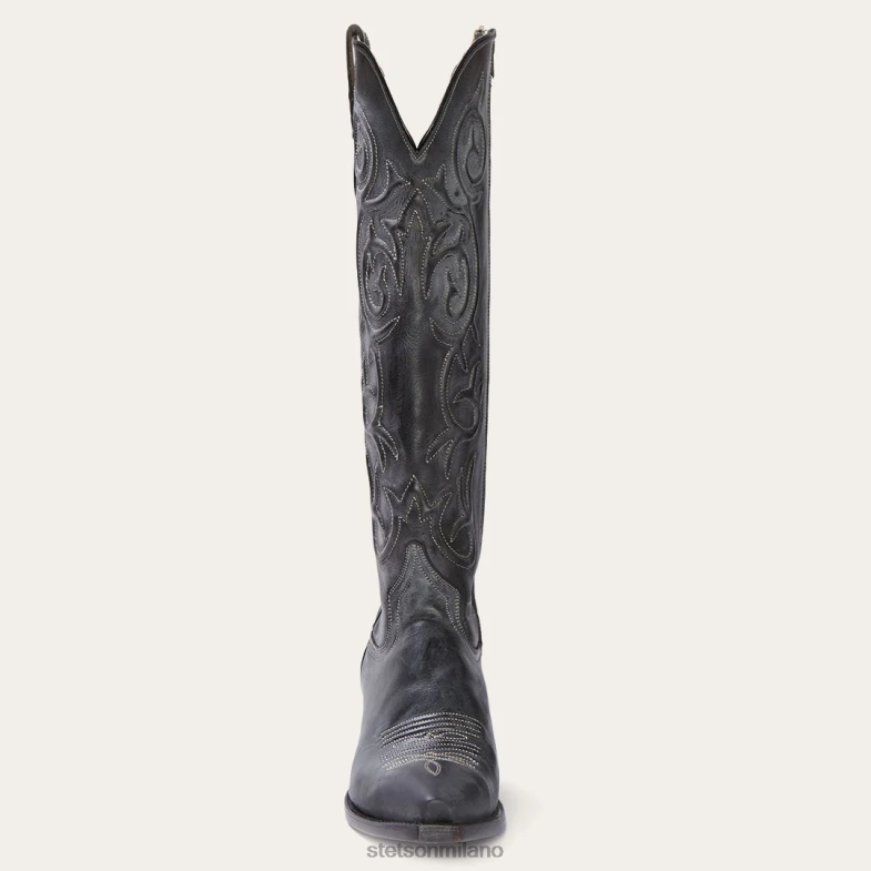 Stetson stivale da cowboy con zip laterale dal design cordoncino 6BP6J275 calzature nero donne