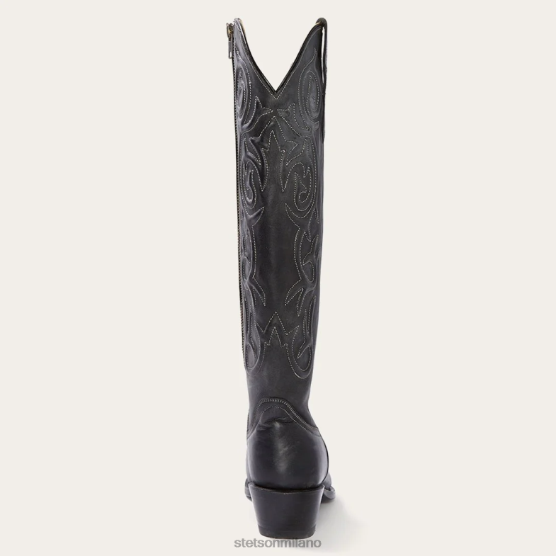 Stetson stivale da cowboy con zip laterale dal design cordoncino 6BP6J275 calzature nero donne