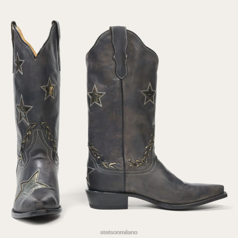 Stetson stivale da cowboy effetto stella 6BP6J251 calzature nero donne
