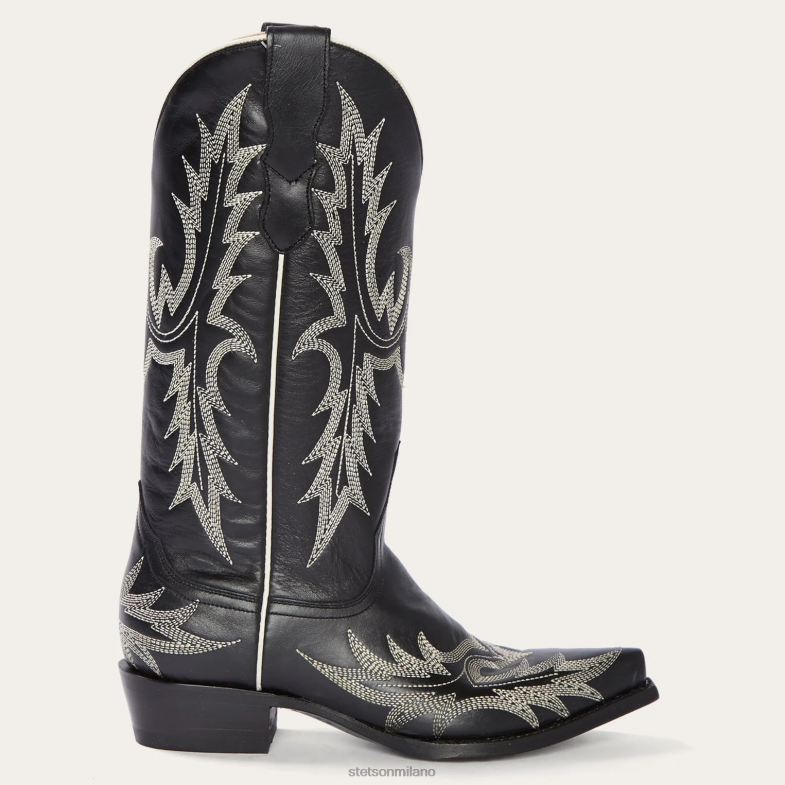 Stetson stivale da cowboy ricamato con fiamma tina 6BP6J265 calzature nero donne