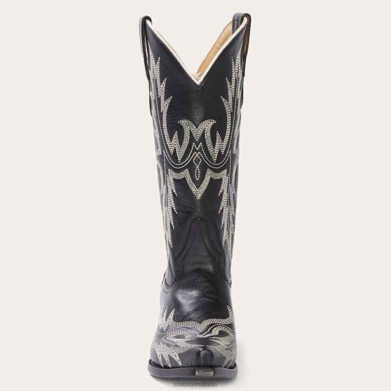 Stetson stivale da cowboy ricamato con fiamma tina 6BP6J265 calzature nero donne
