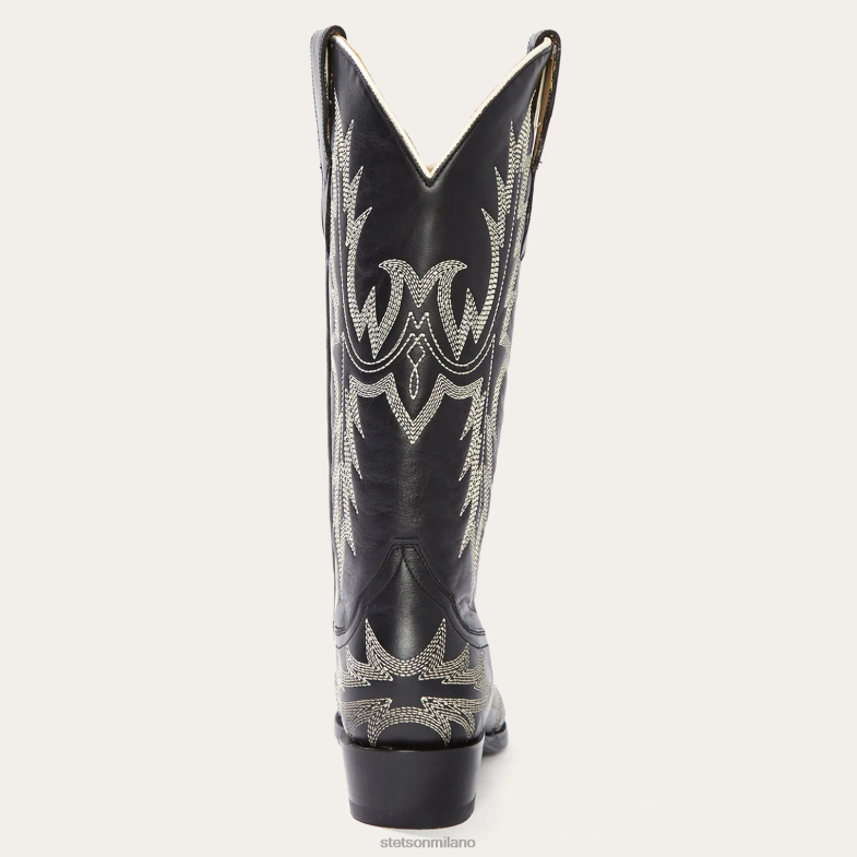 Stetson stivale da cowboy ricamato con fiamma tina 6BP6J265 calzature nero donne