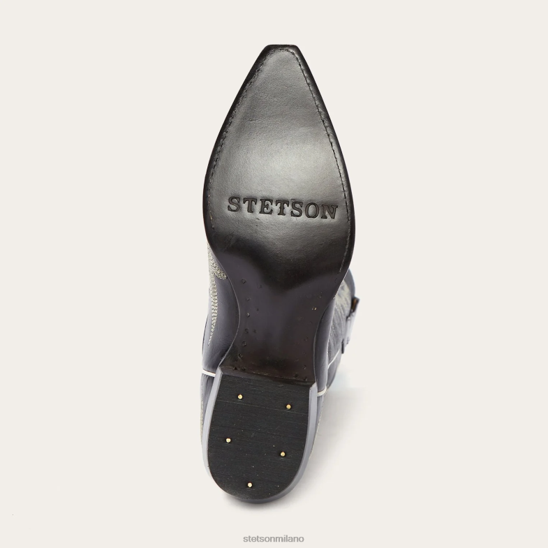 Stetson stivale da cowboy ricamato con fiamma tina 6BP6J265 calzature nero donne