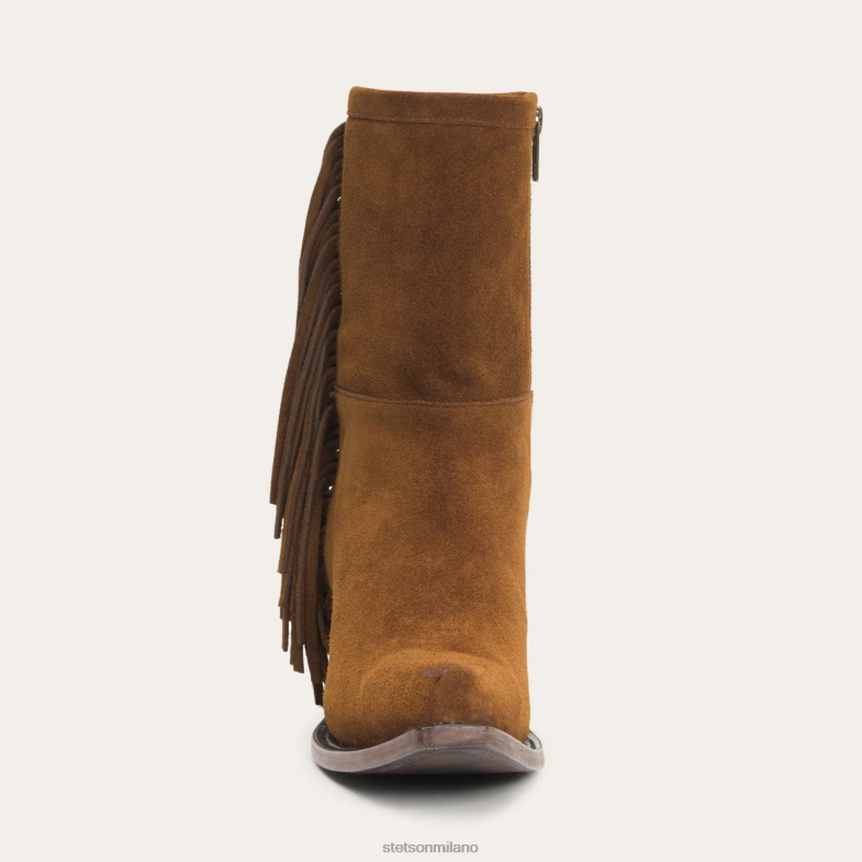 Stetson stivale halle con cerniera laterale in pelle scamosciata con frange 6BP6J254 calzature marrone donne