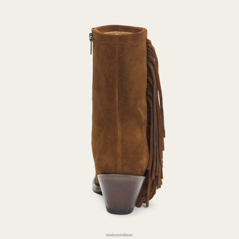 Stetson stivale halle con cerniera laterale in pelle scamosciata con frange 6BP6J254 calzature marrone donne