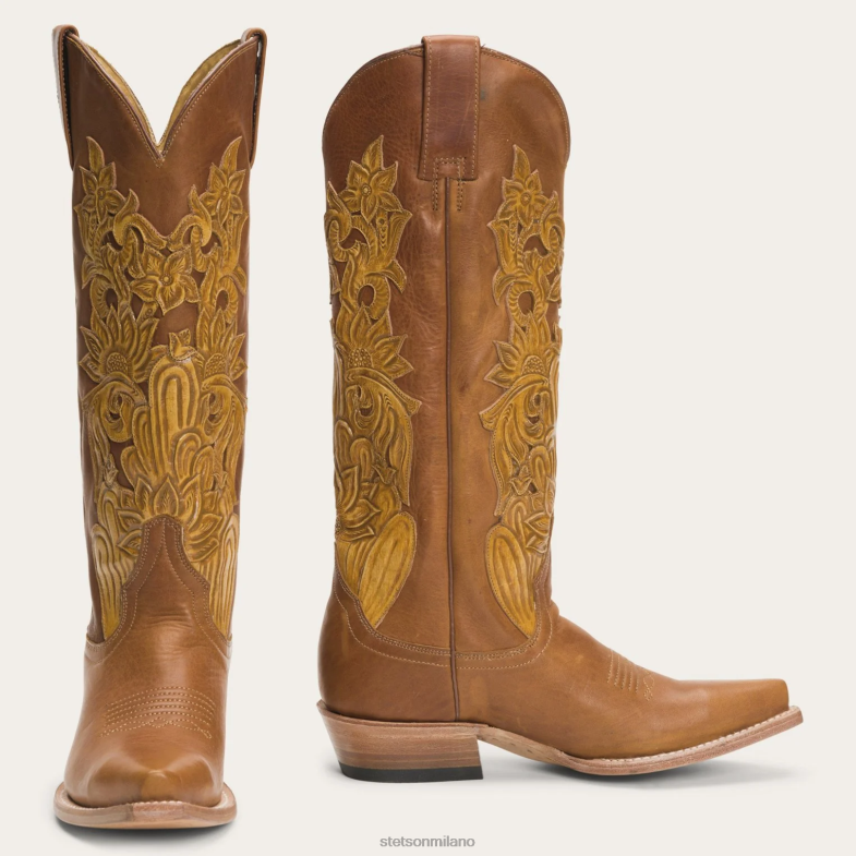 Stetson stivale in pelle lavorata a mano Jules 6BP6J248 calzature marrone donne