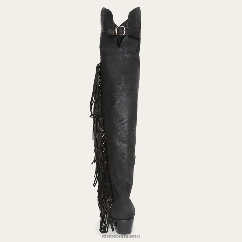 Stetson stivale in pelle sopra il ginocchio con frange 6BP6J266 calzature nero donne