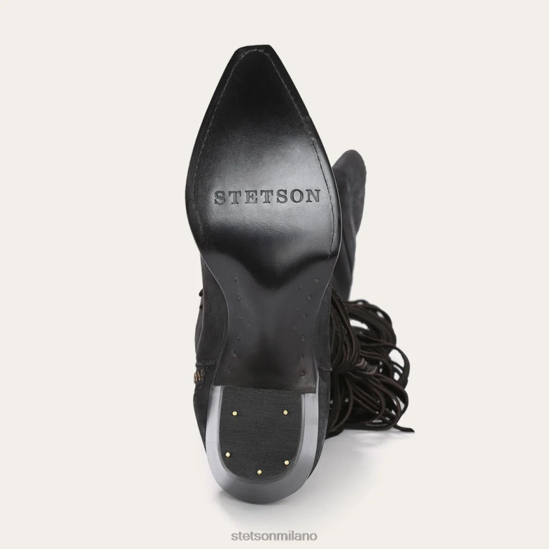 Stetson stivale in pelle sopra il ginocchio con frange 6BP6J266 calzature nero donne