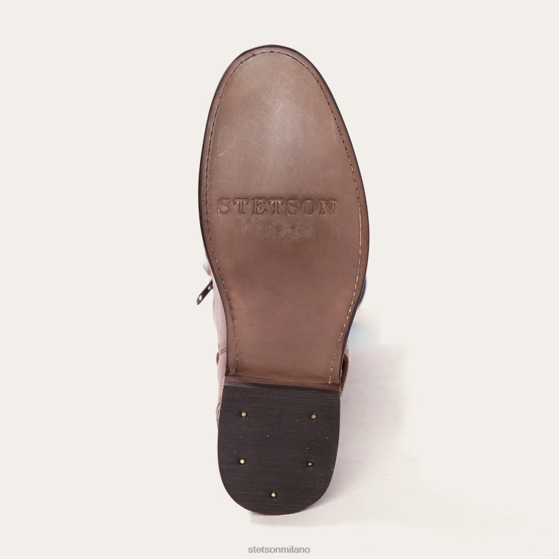 Stetson stivale texano con zip laterale cognac paisley brunito 6BP6J263 calzature abbronzatura donne