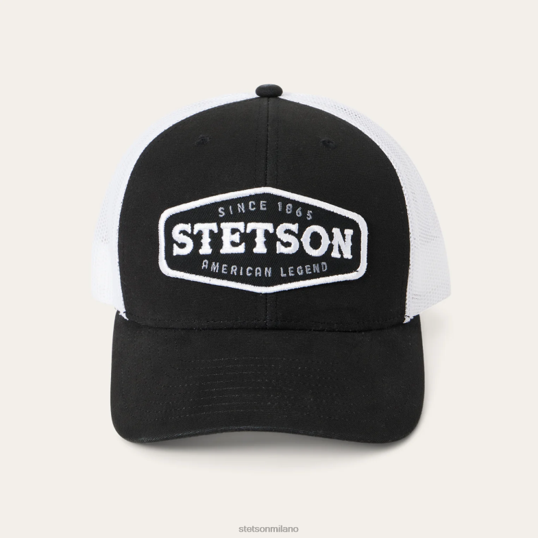 Stetson berretto da camionista con toppa centrale 6BP6J204 copricapo nero unisex