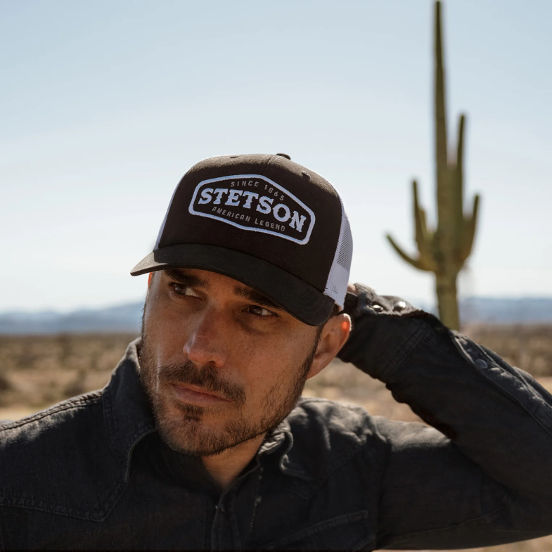 Stetson berretto da camionista con toppa centrale 6BP6J204 copricapo nero unisex