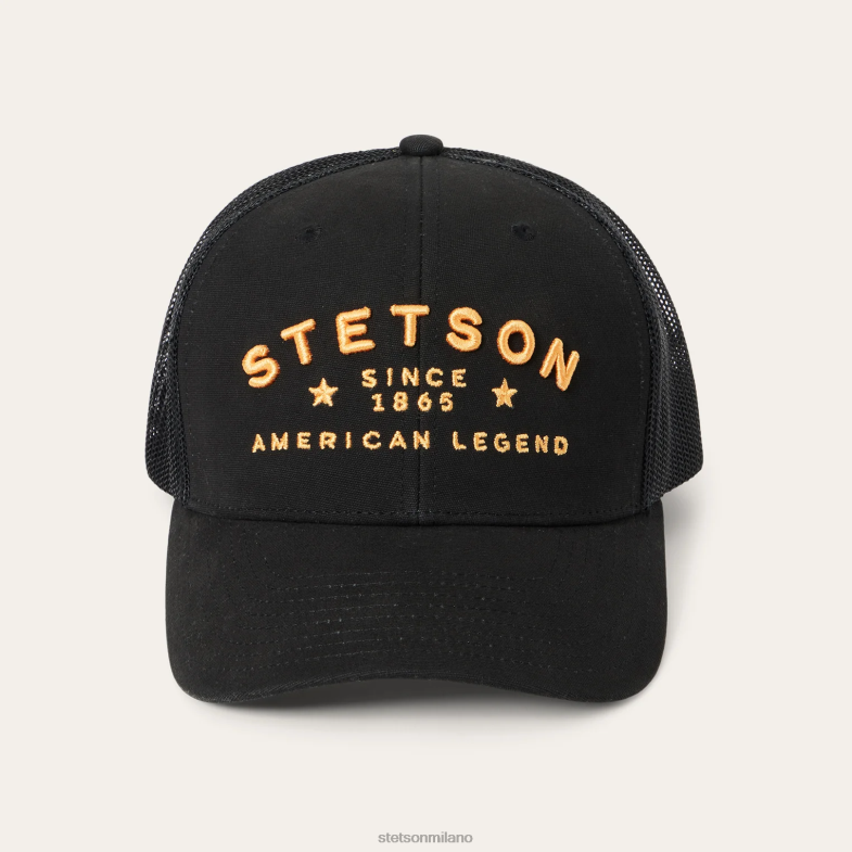Stetson berretto da camionista con toppa western 6BP6J203 copricapo nero unisex