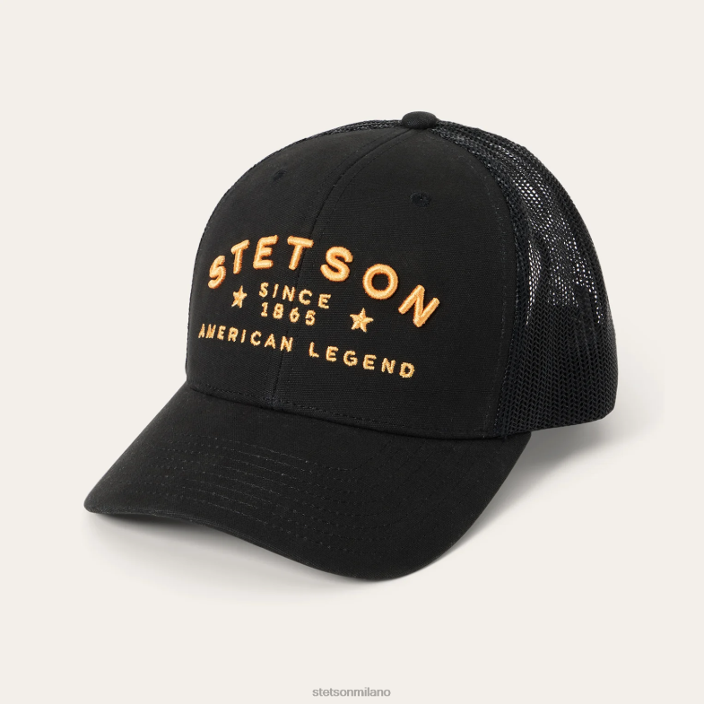 Stetson berretto da camionista con toppa western 6BP6J203 copricapo nero unisex