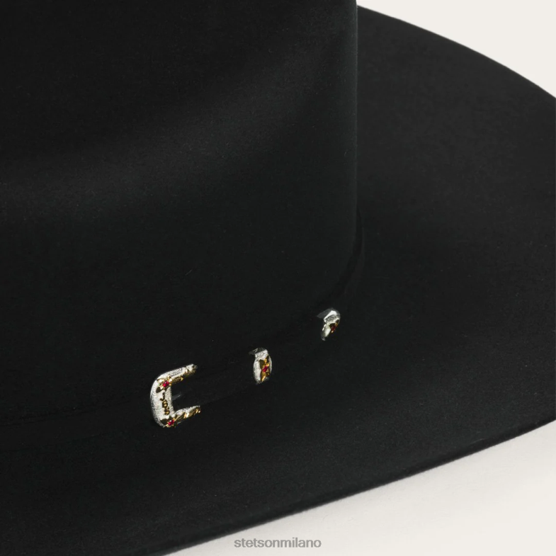 Stetson cappello da cowboy el patron 75 premier 30x 6BP6J136 copricapo nero unisex