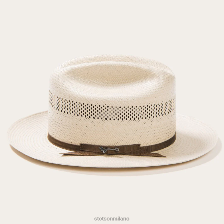 Stetson cappello da cowboy in paglia da strada aperta 10x 6BP6J21 copricapo tostato unisex