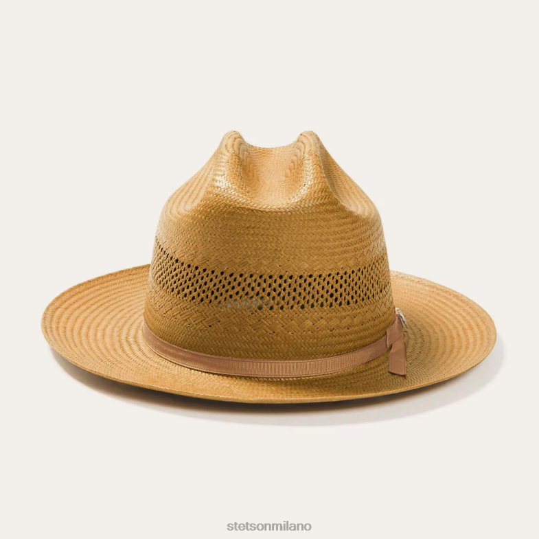 Stetson cappello da cowboy in paglia ventilato da strada aperta 6BP6J22 copricapo cognac unisex