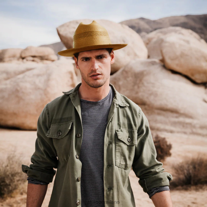 Stetson cappello da cowboy in paglia ventilato da strada aperta 6BP6J22 copricapo cognac unisex