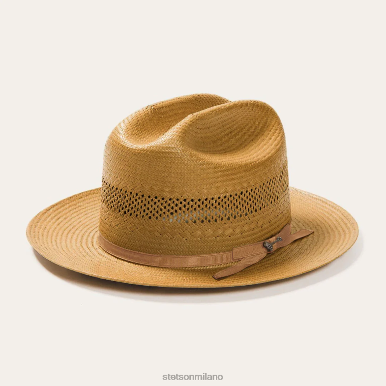 Stetson cappello da cowboy in paglia ventilato da strada aperta 6BP6J22 copricapo cognac unisex