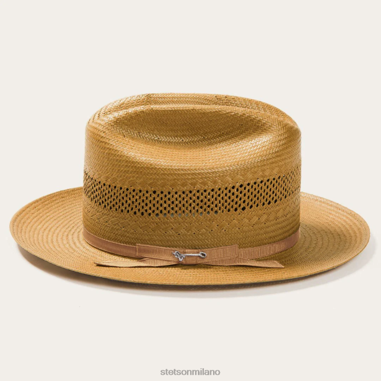 Stetson cappello da cowboy in paglia ventilato da strada aperta 6BP6J22 copricapo cognac unisex