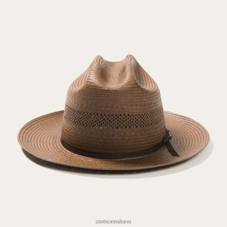 Stetson cappello da cowboy in paglia ventilato da strada aperta 6BP6J23 copricapo cioccolato unisex